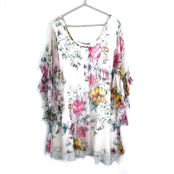 Johnny Was Dresses & Skirts - JOHNNY WAS Cohen Tunic Floral Ruffle Dress NWT